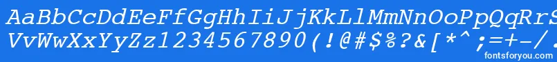 Шрифт CourierNewItalic – белые шрифты на синем фоне