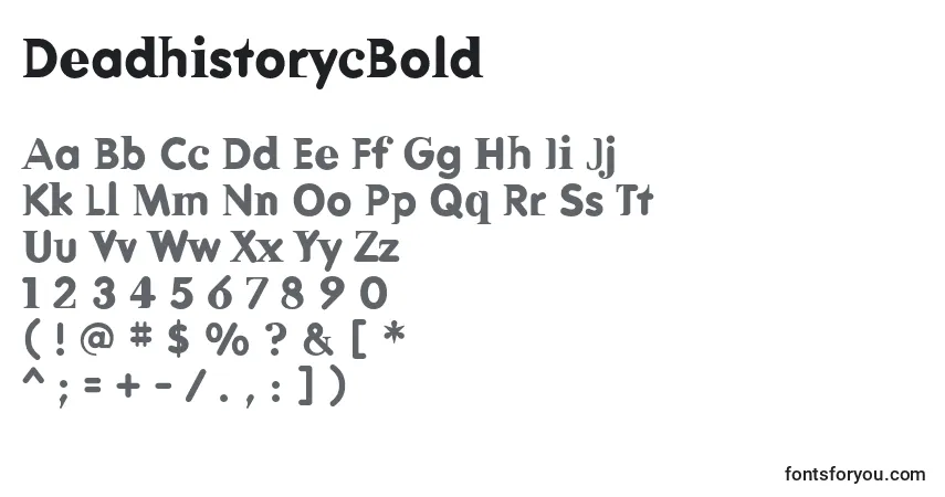 Czcionka DeadhistorycBold – alfabet, cyfry, specjalne znaki
