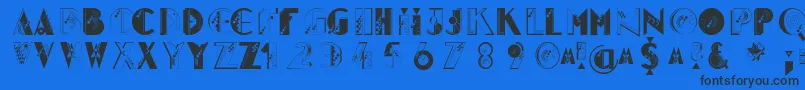 Glitter ffy Font – Black Fonts on Blue Background