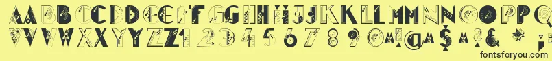 Glitter ffy Font – Black Fonts on Yellow Background