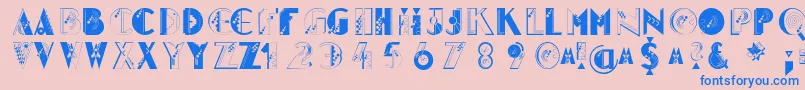 Glitter ffy Font – Blue Fonts on Pink Background