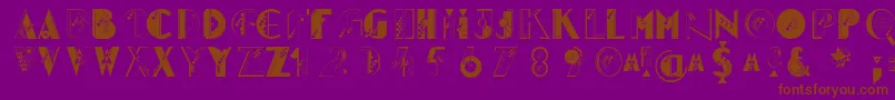 Glitter ffy Font – Brown Fonts on Purple Background