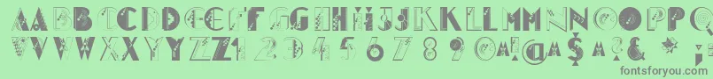 Glitter ffy Font – Gray Fonts on Green Background