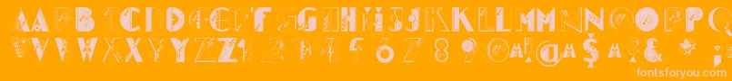 フォントGlitter ffy – オレンジの背景にピンクのフォント