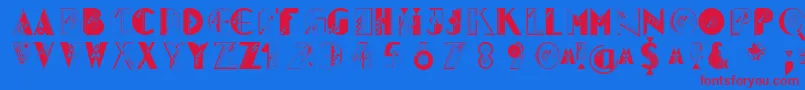 Glitter ffy Font – Red Fonts on Blue Background