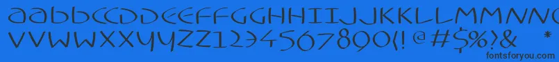 フォントTypoasisuncialfs – 黒い文字の青い背景
