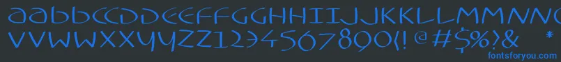 Typoasisuncialfs Font – Blue Fonts on Black Background