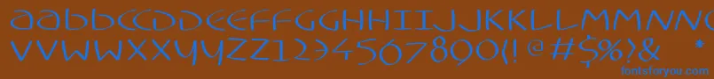 Typoasisuncialfs Font – Blue Fonts on Brown Background