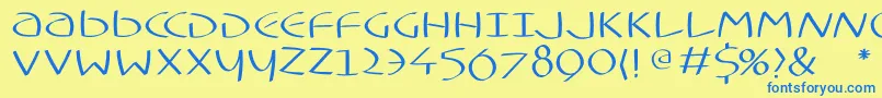 Шрифт Typoasisuncialfs – синие шрифты на жёлтом фоне