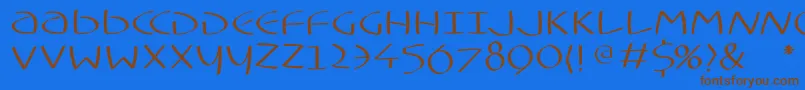 Typoasisuncialfs Font – Brown Fonts on Blue Background