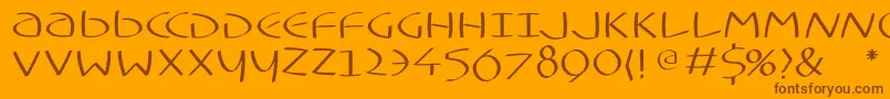 Typoasisuncialfs Font – Brown Fonts on Orange Background