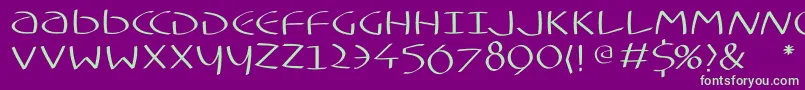 Typoasisuncialfs Font – Green Fonts on Purple Background