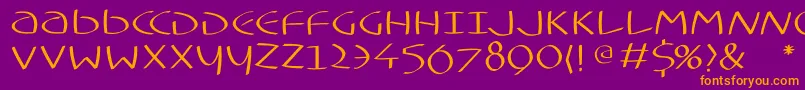 fuente Typoasisuncialfs – Fuentes Naranjas Sobre Fondo Morado