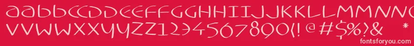 Typoasisuncialfs Font – Pink Fonts on Red Background