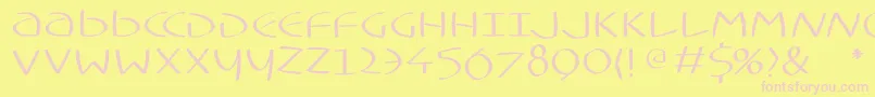 フォントTypoasisuncialfs – ピンクのフォント、黄色の背景