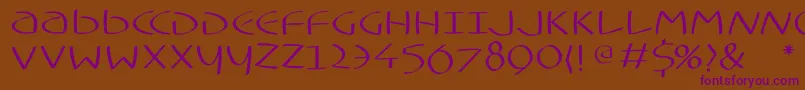 Typoasisuncialfs-fontti – violetit fontit ruskealla taustalla
