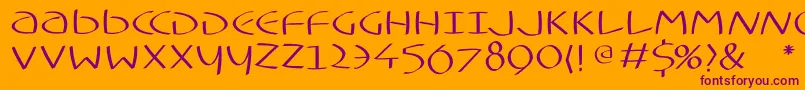 Fonte Typoasisuncialfs – fontes roxas em um fundo laranja
