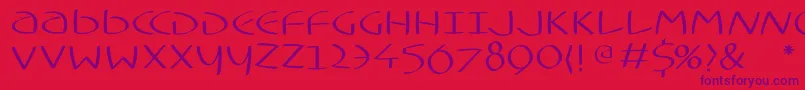 Typoasisuncialfs Font – Purple Fonts on Red Background