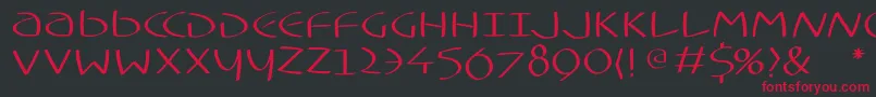 Typoasisuncialfs-Schriftart – Rote Schriften auf schwarzem Hintergrund