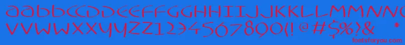 Typoasisuncialfs Font – Red Fonts on Blue Background