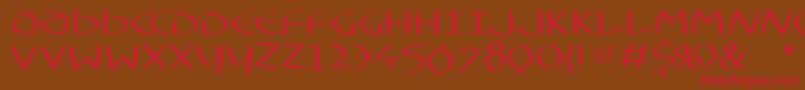 Typoasisuncialfs-Schriftart – Rote Schriften auf braunem Hintergrund