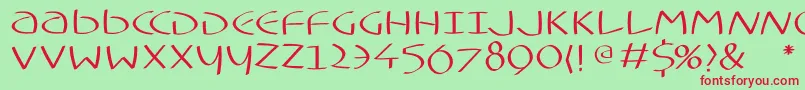 Typoasisuncialfs Font – Red Fonts on Green Background