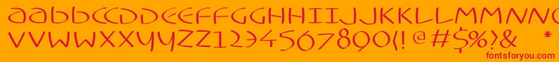 Typoasisuncialfs Font – Red Fonts on Orange Background