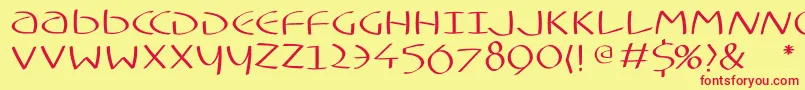 Typoasisuncialfs Font – Red Fonts on Yellow Background