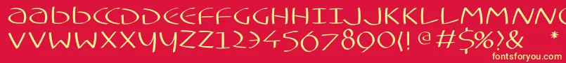 Typoasisuncialfs Font – Yellow Fonts on Red Background