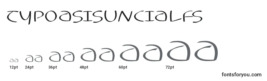 Размеры шрифта Typoasisuncialfs