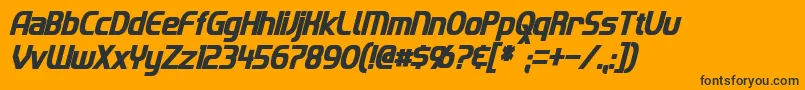 ImakiCondensedBoldItalic Font – Black Fonts on Orange Background