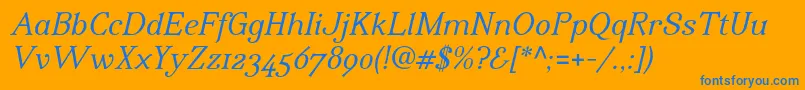 IrianisadfstdItalic Font – Blue Fonts on Orange Background