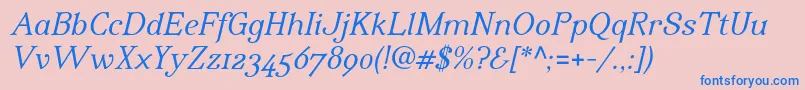 IrianisadfstdItalic Font – Blue Fonts on Pink Background