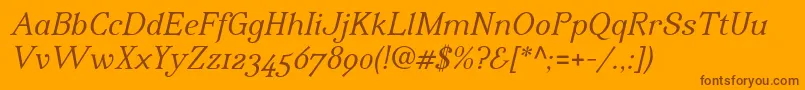 IrianisadfstdItalic Font – Brown Fonts on Orange Background