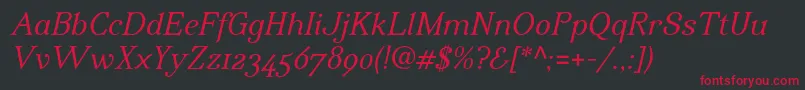 IrianisadfstdItalic Font – Red Fonts on Black Background