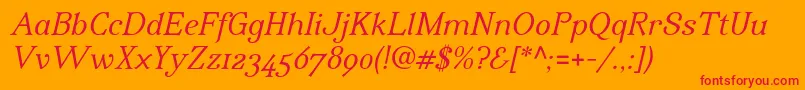 IrianisadfstdItalic Font – Red Fonts on Orange Background