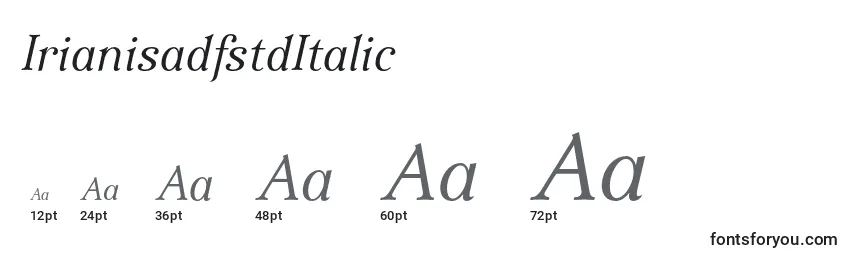 Размеры шрифта IrianisadfstdItalic