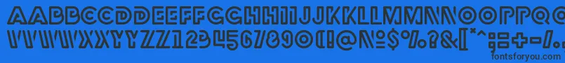 フォントRubber – 黒い文字の青い背景