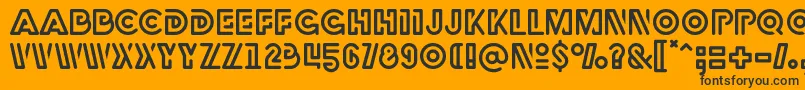 Rubber Font – Black Fonts on Orange Background