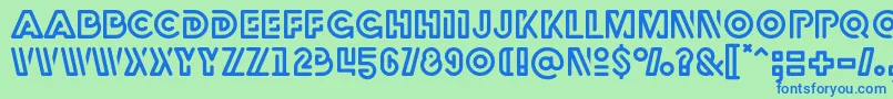 Rubber Font – Blue Fonts on Green Background