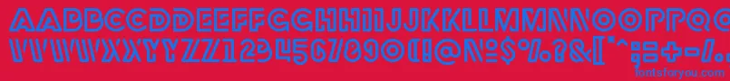 Rubber Font – Blue Fonts on Red Background