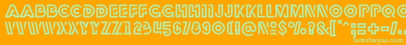 Rubber Font – Green Fonts on Orange Background