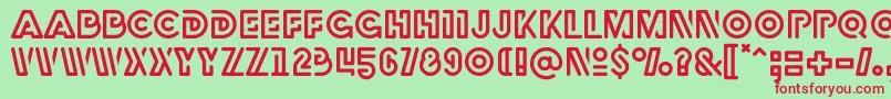 Fonte Rubber – fontes vermelhas em um fundo verde