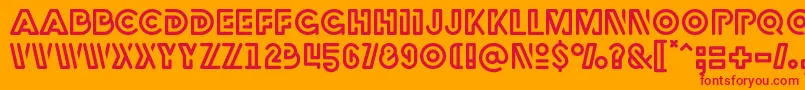 Czcionka Rubber – czerwone czcionki na pomarańczowym tle