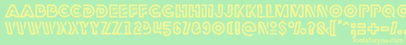Rubber Font – Yellow Fonts on Green Background