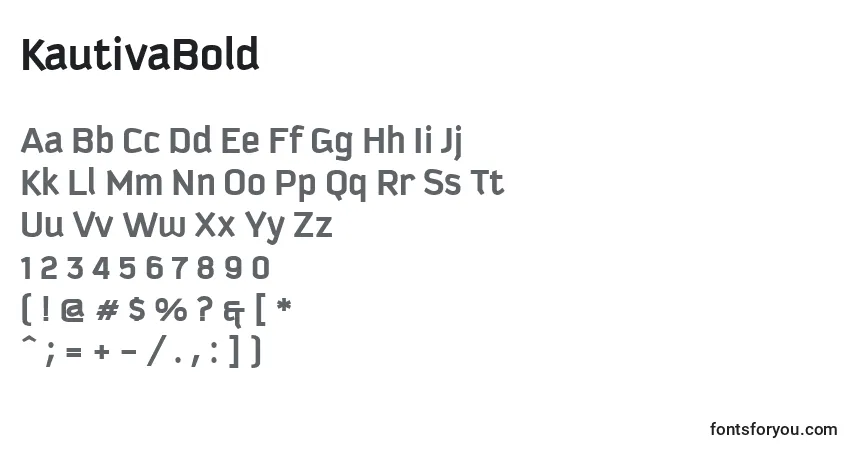 A fonte KautivaBold – alfabeto, números, caracteres especiais