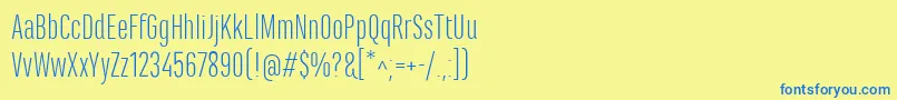 MarianinaCnFyLight Font – Blue Fonts on Yellow Background