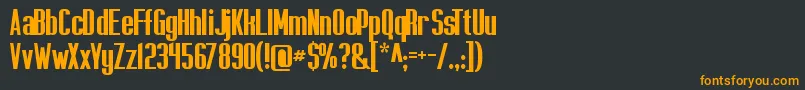 フォントCapicolasansish – 黒い背景にオレンジの文字