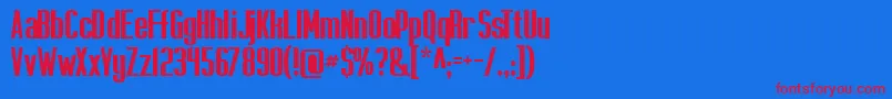 Capicolasansish Font – Red Fonts on Blue Background