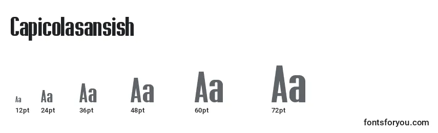 Capicolasansish Font Sizes